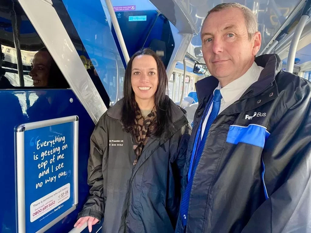 0 rom Suicide Prevention UK and Colin Partridge from First Bus